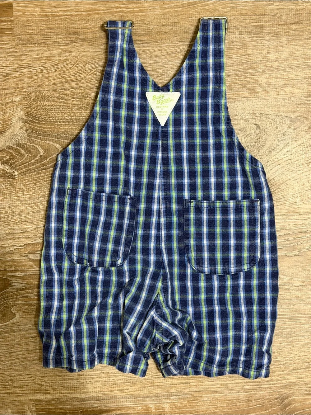 Vintage OshKosh B’Gosh Plaid Anchor Overalls 12M